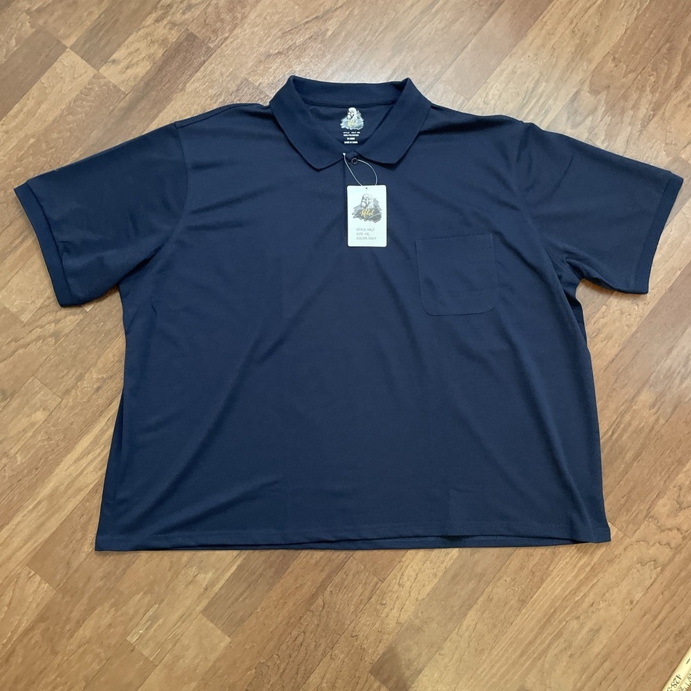 Rebel Ralf Mens Navy Blue Short Sleeve Pique Polo Shirt 4XL NWT CA50382